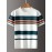 [Summer Striped T-Shirt] LVLAEA Men's Summer Striped Pullover T-Shirt | Short Sleeve, Crew Neck, Casual Rayon Blend, Rib-Knit, Slight Stretch, Fashionable Stripes, Everyday Wear, Regular Fit, Breathable, Skin-Friendly