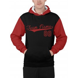 Custom Men'S Hoodies Featuring Personalized Names And Numbers - Available in Multiple Colors, Suitable for Baseball, Hiking, And Everyday Casual Wear - with a Hood, Front Pocket, Made of, Perfect for Outdoor Activities, Plus Size