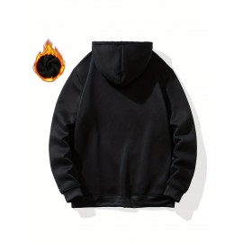 Men'S Ew People Graphic Print Hooded Sweatshirt - Oversized Loose Fit Pullover Hoodie with Kangaroo Pocket, Long Sleeve Casual Winter Warmth, with Lettering, Comfortable Casual Attire & Ideal Gift for Men (Autumn/Winter), Plus Size